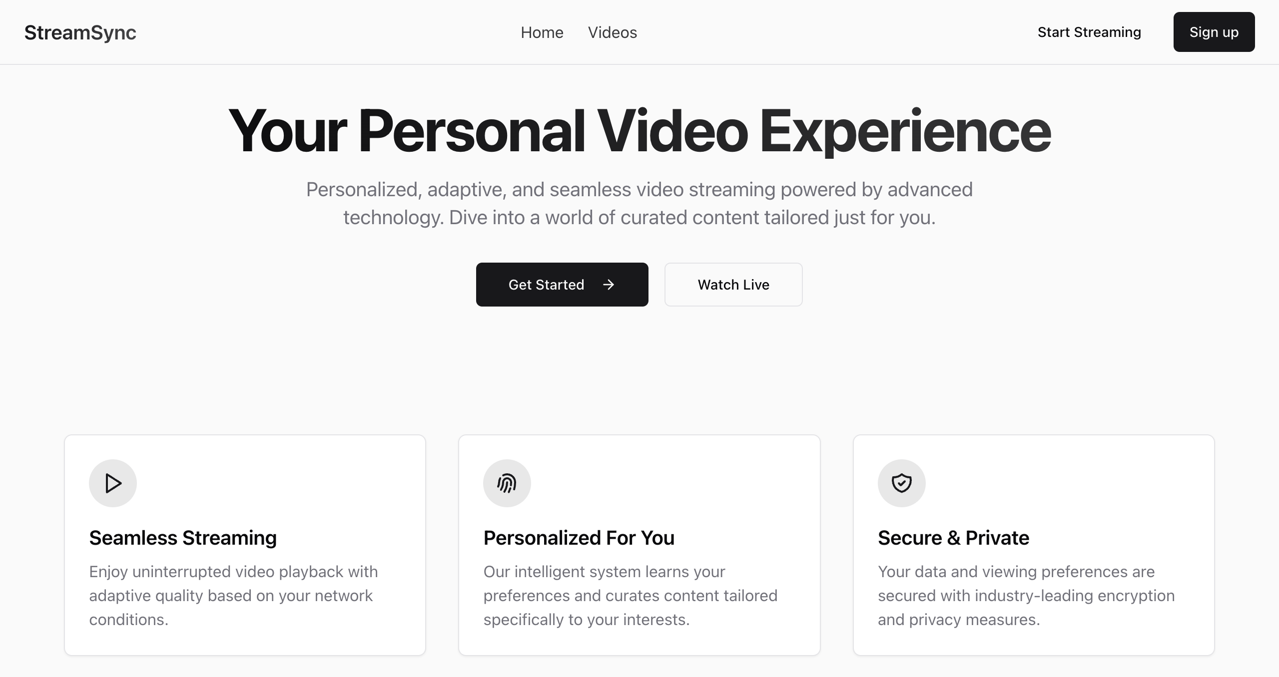 StreamSync - Live Streaming Platform preview