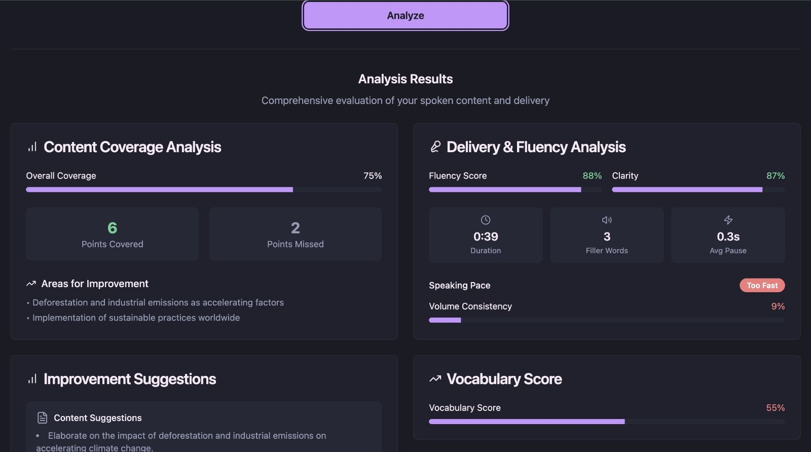 VocaGrade - Speech Evaluation preview